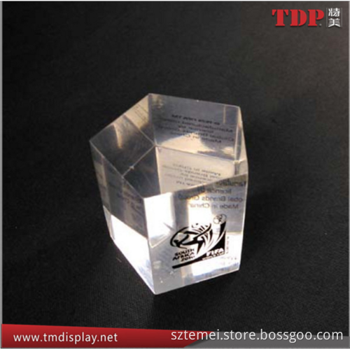 factory Customized diy solid 20mm Clear Acrylic Block with Printed / Engraved logo for Souvenir Plexiglass Block